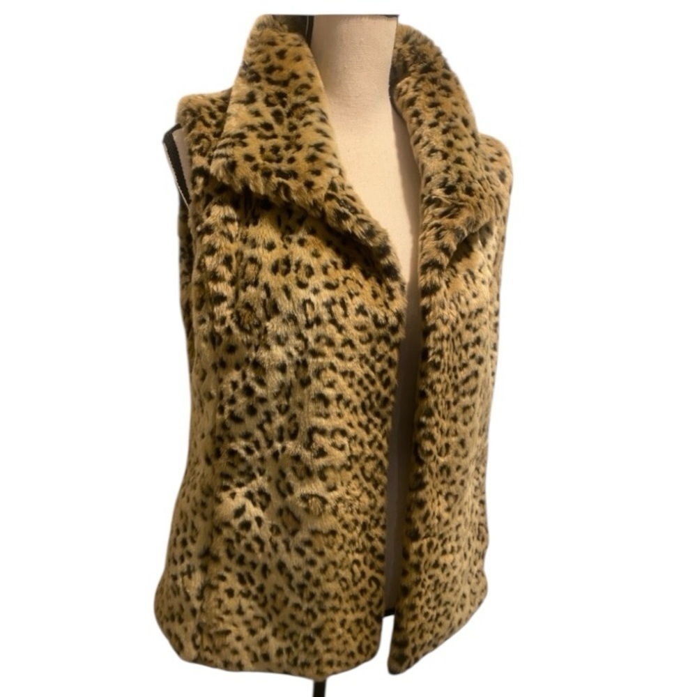 Women’s Leopard Faux Fur Warm Cozy Vest size M